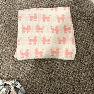 Monica and Andy Pink Poodle Print Kids Blanket